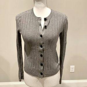 Ann Taylor Ribbed Button Up Cardigan